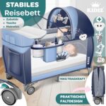 Kidiz Reisebett 120x60 cm mit Wickelauflage, Moskitonetz & Räder – Babybett für Geburt bis 15 kg – Bild 5