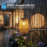 Freekite Geflochtene Rattan Solarlaterne – Wetterfeste Gartendeko mit intelligenter Sensorsteuerung – Bild 5