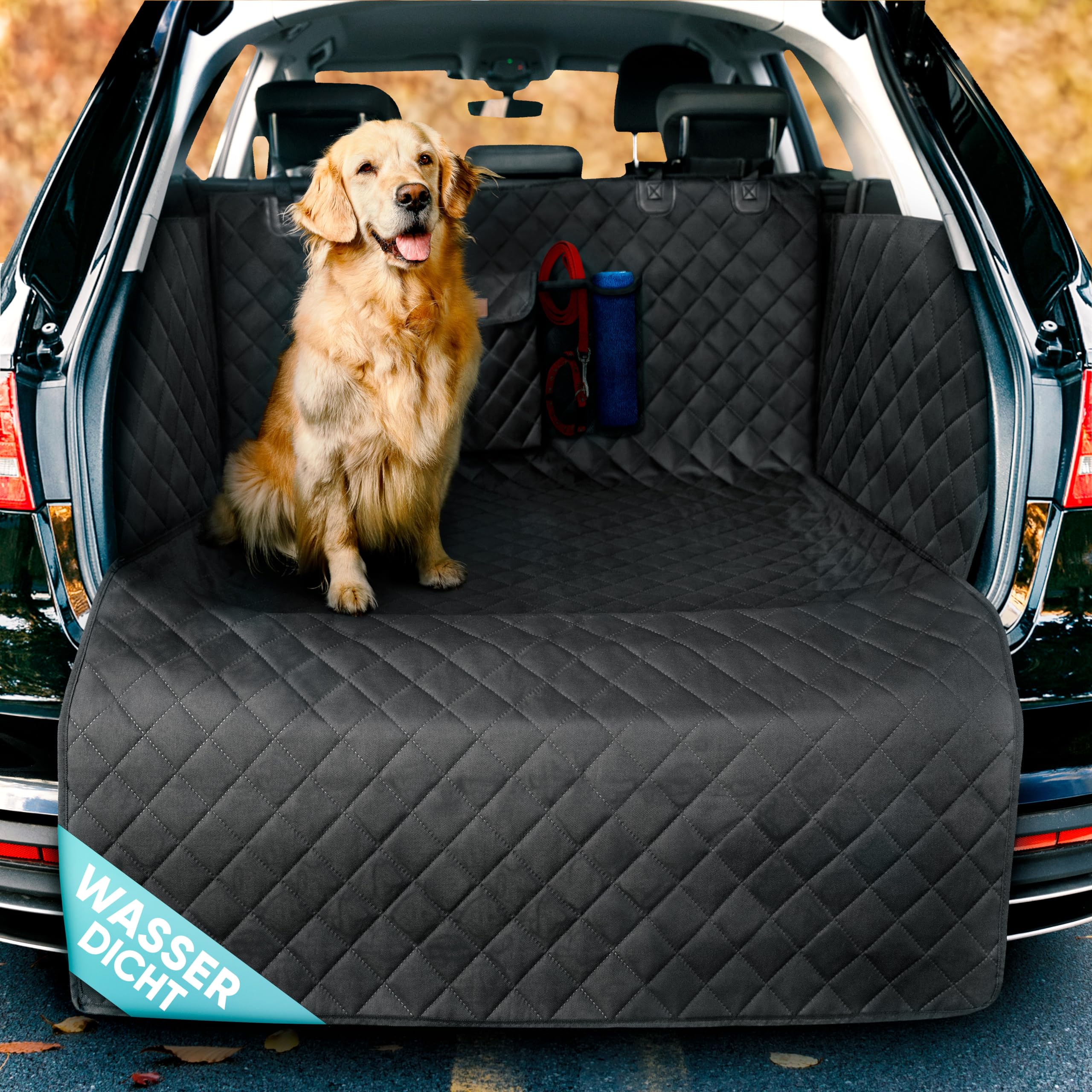 HELDENWERK® Kofferraumschutz gesteppt mit Seitenschutz – Wasserdicht & rutschfest für Hunde