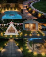 LOTMOS 6er Set Solar Bodenleuchten – IP68 Wasserdicht mit 8 LED für Garten & Terrasse – Bild 7