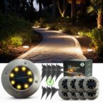 FLUSSLICHT Solar Bodenleuchten 8er-Set Warmweiß – IP65 Gartenbeleuchtung mit Ersatz-Erdspissen – Bild 7