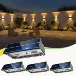 sununiny Solar-Wandleuchte 4er Set – 9 Farben, 11 Modi, IP65 wasserdicht für Garten & Terrasse