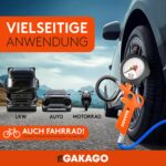Gakago Reifenfüller mit 0-12 bar Manometer – Präziser Druckmesser für Auto, Fahrrad & LKW – Bild 5