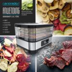 Arendo Dörrautomat 400 W mit Temperaturregler – Edelstahl Dehydrator für Obst, Gemüse & Fleisch – Bild 3