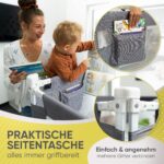 RAWVEL® Bettgitter 1,8m Grau – Rausfallschutz für Kinder & Elternbetten – Bild 3