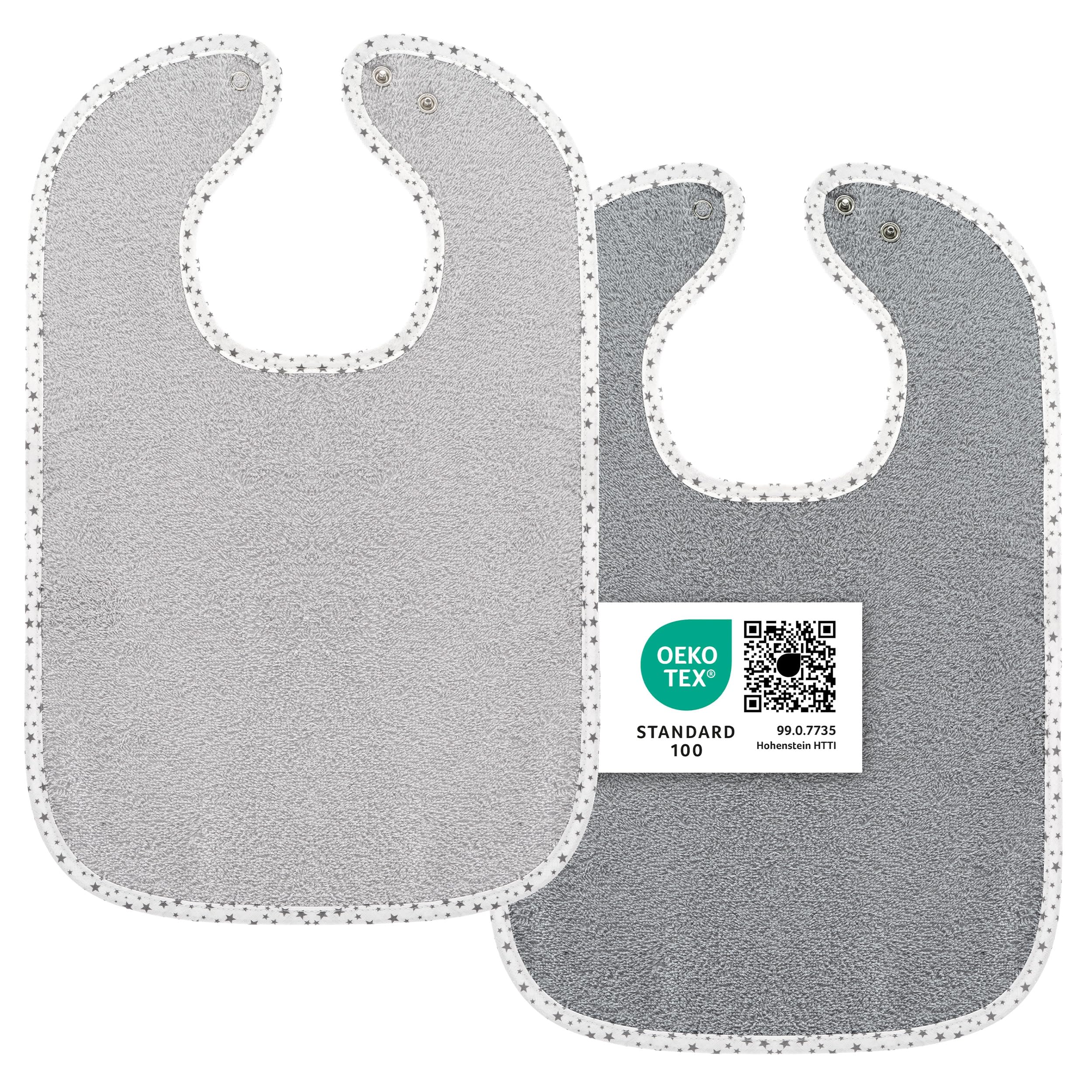 Wörner Baby Lätzchen 2er Set – XXL Baumwolle mit Druckknopf & OEKO-TEX Zertifikat