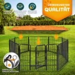 TRESKO® Welpenlaufstall 80 cm – 8-teilig faltbar mit Tür & Erdankern für Hunde & Kleintiere – Bild 8
