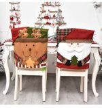 3er Set Weihnachts-Stuhlhussen für Esszimmerstühle – Festliche Dekoration Stil A – Bild 4