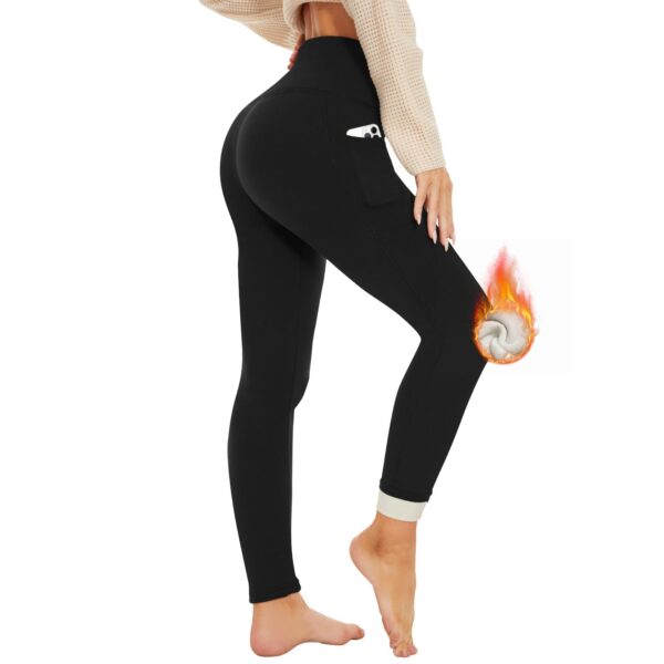 AMIYOYO Thermo-Leggings Damen High Waist – Gefüttert mit Plüsch für Winter