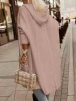 Tongmingyun Damen Cardigan Lang mit Kapuze – Grobstrick Strickjacke für Herbst & Winter – Bild 3