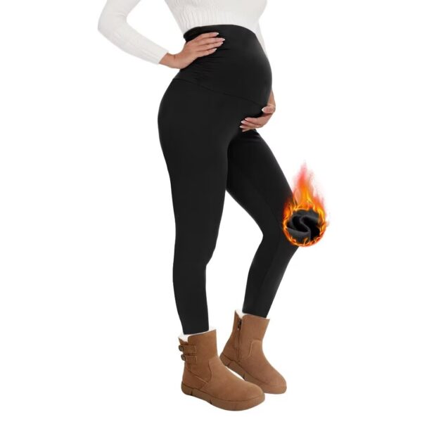 QGGQDD Thermo-Umstandsleggings High Waist – Gefüttert & Blickdicht für Schwangere