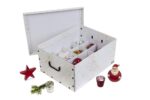 Kreher Dekokarton 3er-Set XXL Weiß/Gold – Aufbewahrung für bis zu 40 Christbaumkugeln – Bild 3