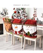 3er Set Weihnachts-Stuhlhussen für Esszimmerstühle – Festliche Dekoration Stil A – Bild 3