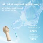 JISULIFE Turbo Handventilator 4000mAh USB – 16h Akkulaufzeit mit 5 Geschwindigkeiten – Bild 2