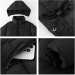 PUFFIT Damen Winterjacke mit abnehmbarer Kapuze – Wasserdicht & Winddicht Steppmantel – Bild 6