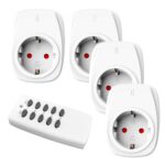 HBN 4er Funksteckdosen-Set mit Fernbedienung – 16A/3.680W Reichweite 30m