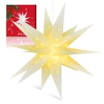 Sky angle 3D LED Weihnachtsstern 60 cm – Warmweisse Beleuchtung mit Timer für Innen & Aussen