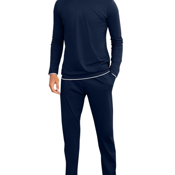 Aseniza Herren Schlafanzug Lang aus 100% Baumwolle – Zweiteiliger Pyjama S-3XL
