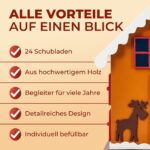 SPIELWERK® XL Adventskalender Lebkuchenhaus – Wiederverwendbar zum Selbstbefüllen aus Holz – Bild 8