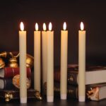 Eldnacele LED Stabkerzen 8er Set mit Fernbedienung & Timer – Flammenlose Echtwachskerzen Elfenbein – Bild 8