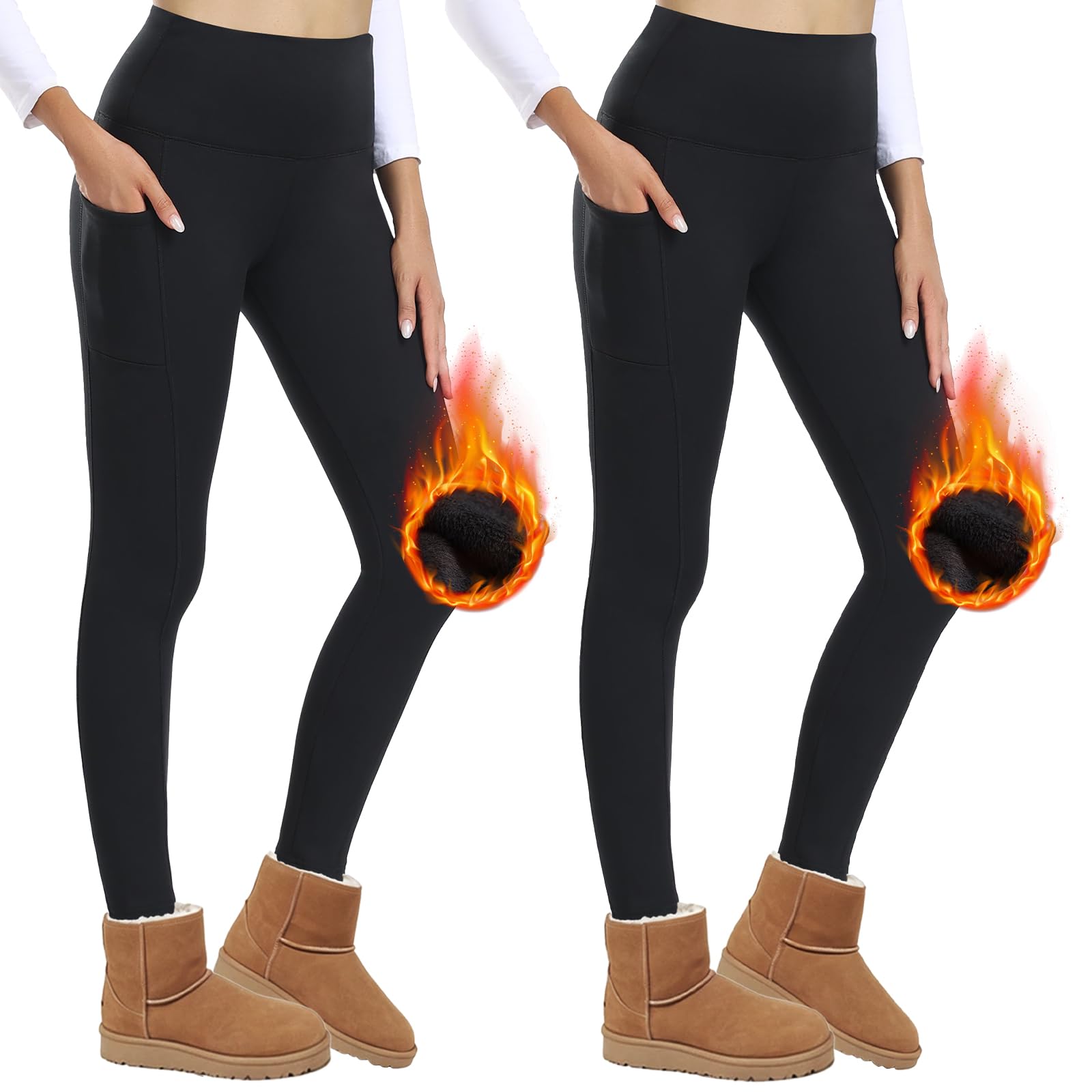 61B-EQ-Q38L._SY1600_.jpg AMIYOYO Thermo-Leggings Damen Winter High Waist mit Taschen – 2er Pack – Bild 1