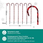 Gartenpirat LED Zuckerstangen 100 cm 6er Set – Weihnachtsdeko mit Timer für Garten & Balkon – Bild 3