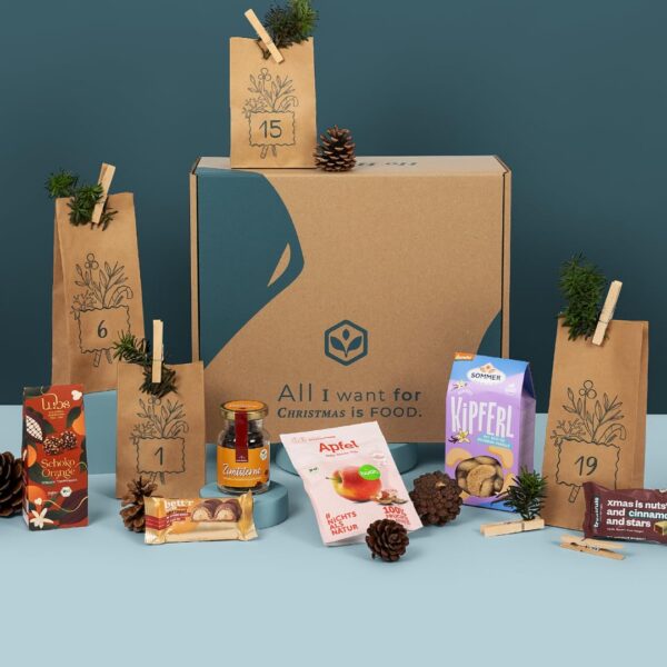 VEGAN BOX® Adventskalender 2026 – 24 vegane Snacks & Süssigkeiten mit nachhaltiger Verpackung