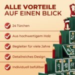 Spielwerk Adventskalender Tannenbaum zum Befüllen – Wiederverwendbar aus Holz – Bild 9