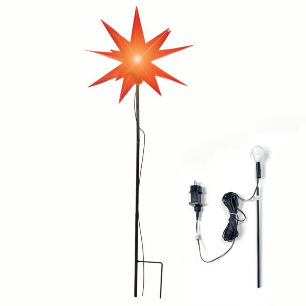 OVILUM 3D Leuchtstern Ø 57 cm mit LED & Timer – Wetterfeste Weihnachtsdeko für Garten & Innen