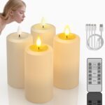 SoulBay LED Kerzen 4er Set Aufladbar – Blasfunktion & Fernbedienung für sichere Dekoration – Bild 9
