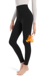ACHTELEPHS Baumwoll Thermo Leggings mit Innenfleece – High Waist Winterleggings für Damen