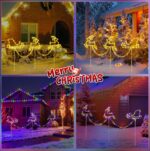 Quntis 2m LED Rentiere mit Schlitten – 129 LEDs IP65 Weihnachtsdeko Außen mit Timer & 8 Modi – Bild 6