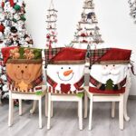 3er Set Weihnachts-Stuhlhussen für Esszimmerstühle – Festliche Dekoration Stil A