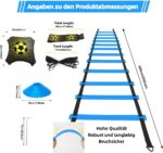 YGORTECH Fussball Trainingsset Blau – Koordinationsleiter, Hütchen & Kick-Trainer für Kinder – Bild 3