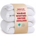 WAVVE Winterbettdecke 200x200 cm – 450 GSM Mikrofaser Steppdecke mit 1800g Füllung
