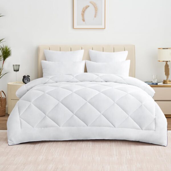 Aisbo Ganzjahresdecke 200x220 cm – Steppbettdecke mit Mikrofaser & Polyester-Füllung