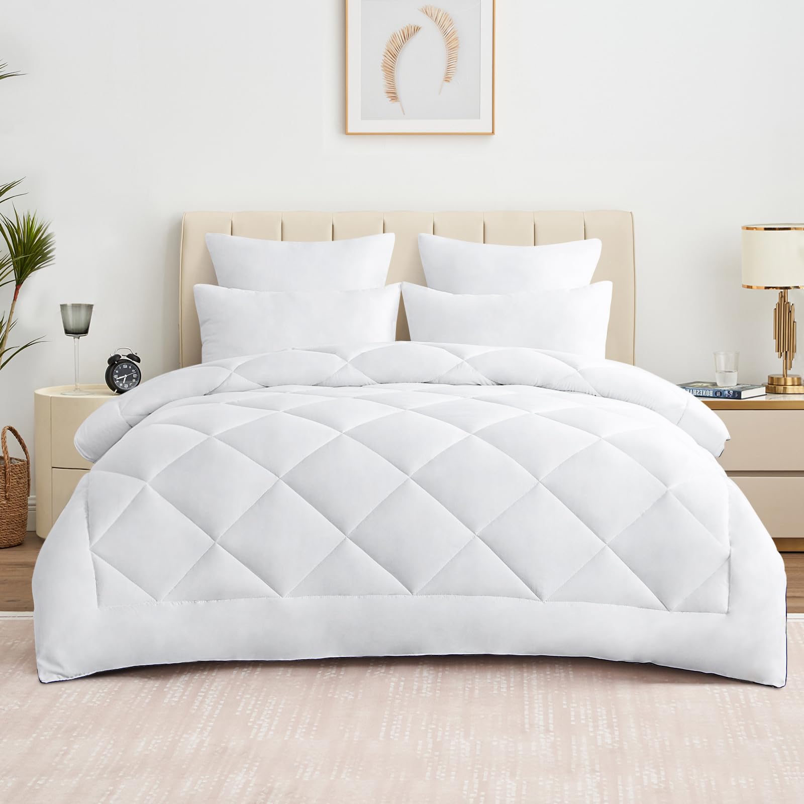 61LfVk33wwL._SY1600_.jpg Aisbo Ganzjahresdecke 200x220 cm – Steppbettdecke mit Mikrofaser & Polyester-Füllung – Bild 1