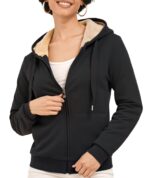 JACKETOWN Damen Fleecejacke mit Kapuze & Reissverschluss – Warme Hoodie für Herbst & Winter – Bild 2