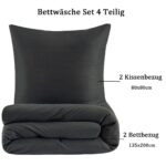 Nesture Thermo Fleece Bettwäsche 135x200 4-teilig – Wärmend & pflegeleicht in Anthrazit – Bild 7
