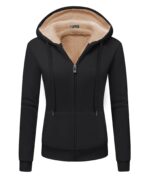 JACKETOWN Damen Fleecejacke mit Kapuze & Reissverschluss – Warme Hoodie für Herbst & Winter