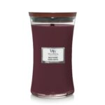 WoodWick Sanduhr Duftkerze Black Cherry – 130 Stunden Brenndauer mit knisterndem Holzdocht
