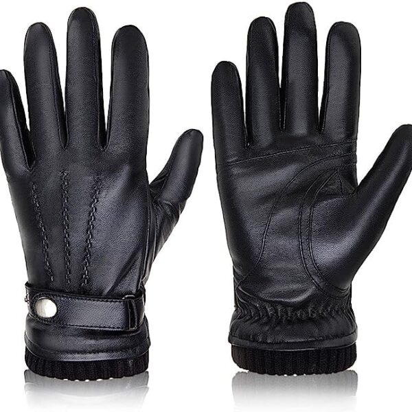 BISON DENIM Lederhandschuhe Herren mit Kaschmir – Touchscreen Winterhandschuhe