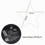 Litake LED Weihnachtsstern 6M 60 LEDs mit 8 Modi – Fensterdeko Batteriebetrieben (5er Set) – Bild 9