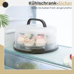 Ohuhu Kuchen Transportbox 3 in 1 – Tortenbox für 25 cm Kuchen mit Doppelgriffen – Bild 9