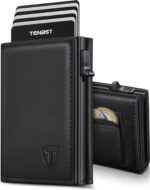 TENBST Herren Geldbörse mit RFID Schutz – Slim Wallet mit 8 Kartenfächern & Münzfach