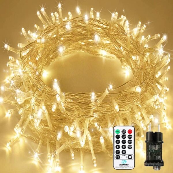 Nurkoo 25M LED-Lichterkette mit Fernbedienung & Timer – 200 warmweisse LEDs für Innen & Aussen