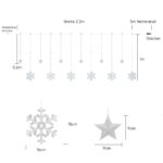 150 LED Schneeflocken & Sterne Lichtervorhang 2,3m – Warmweiss mit 8 Modi & Timer – Bild 6