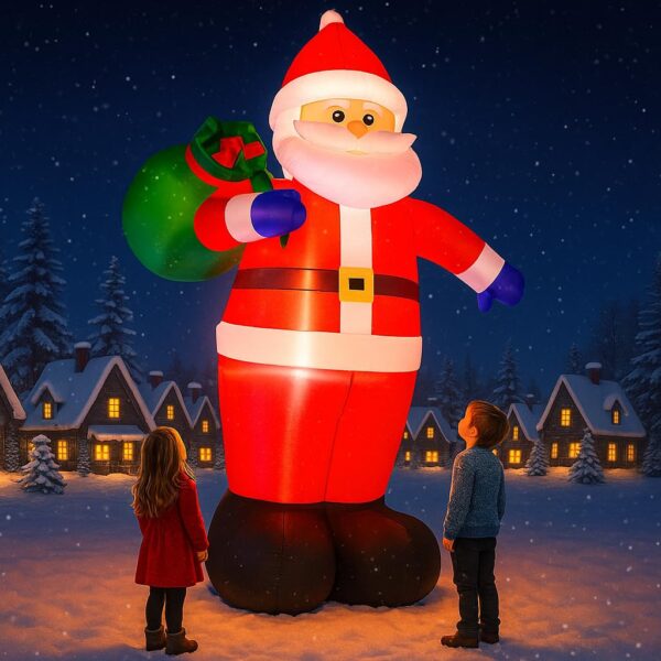 Aufblasbarer Weihnachtsmann 240cm mit LED-Beleuchtung – XXL Weihnachtsdeko für Garten & Innen