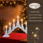 weigla Schwedenleuchter Weiss – Erzgebirge Schwibbogen mit 7 LED-Kerzen & Ersatzlampe – Bild 6