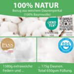Welldora Winterdecke 135x200 cm – Premium Daunen- & Federdecke mit 650 GSM – Bild 3